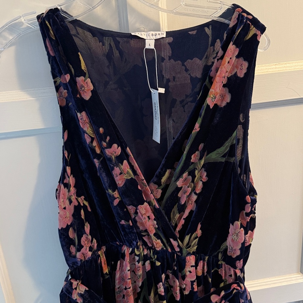 Baltic Born Navy Velvet Floral Maxi Dress - Picture 5 of 5